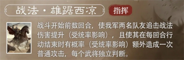 《三国谋定天下》S6赛季新武将马腾介绍说明