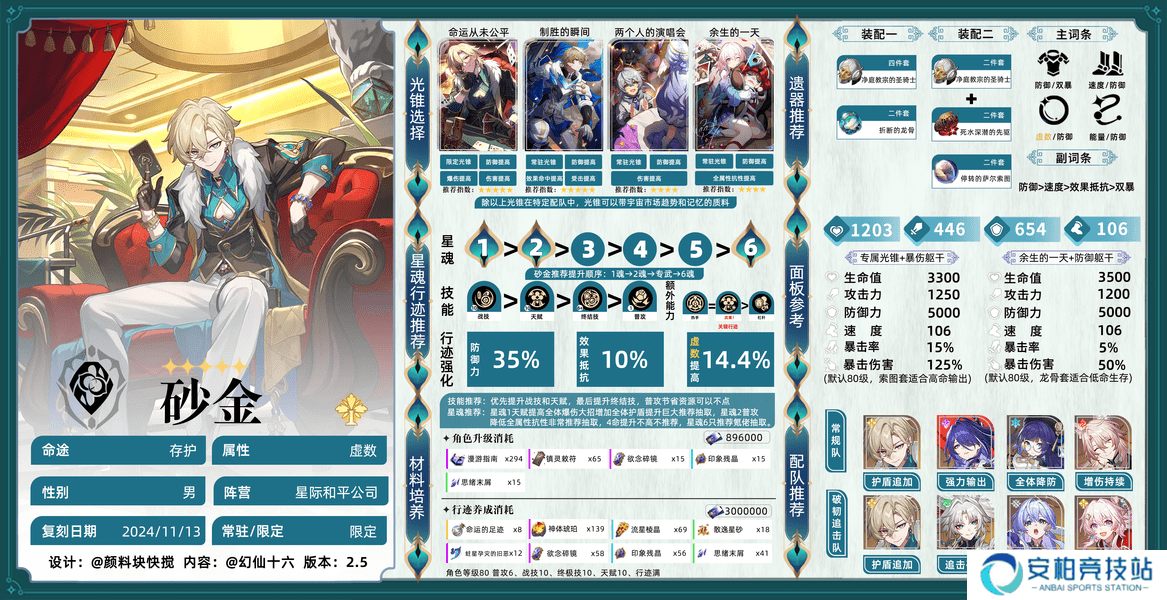 《崩坏星穹铁道》2.6砂金怎么配队砂金配队攻略2