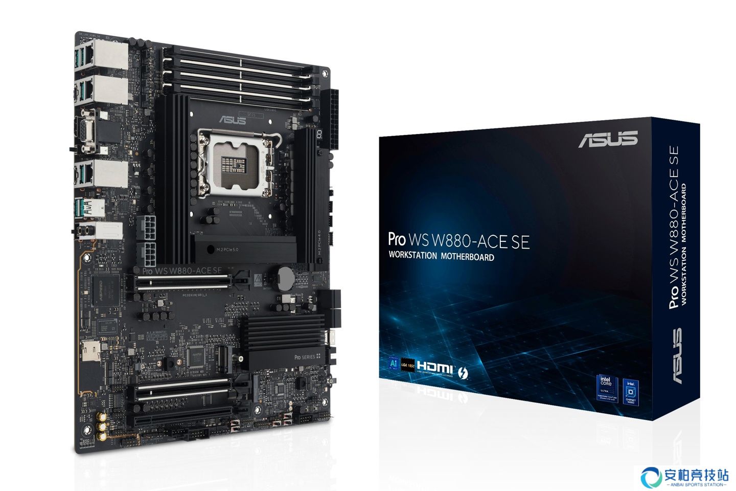 华硕推出 Pro WS W880-ACE SE 主板：横置插槽，BMC 网口 + 双 2.5GbE