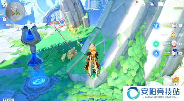 《原神》天空的另一侧收集燃烧的火石流程攻略3