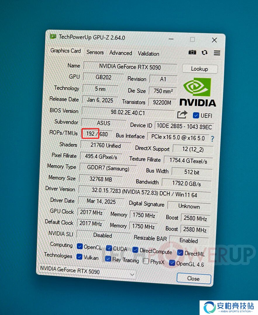 人类的悲喜并不相通：华硕 RTX 5090 夜神显卡爆出 192 个 ROPs“超规格”型号，看齐 RTX PRO 6000