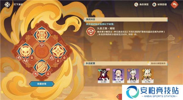 《原神》5.3海灯节灯下演武第一天第2关满分阵容2